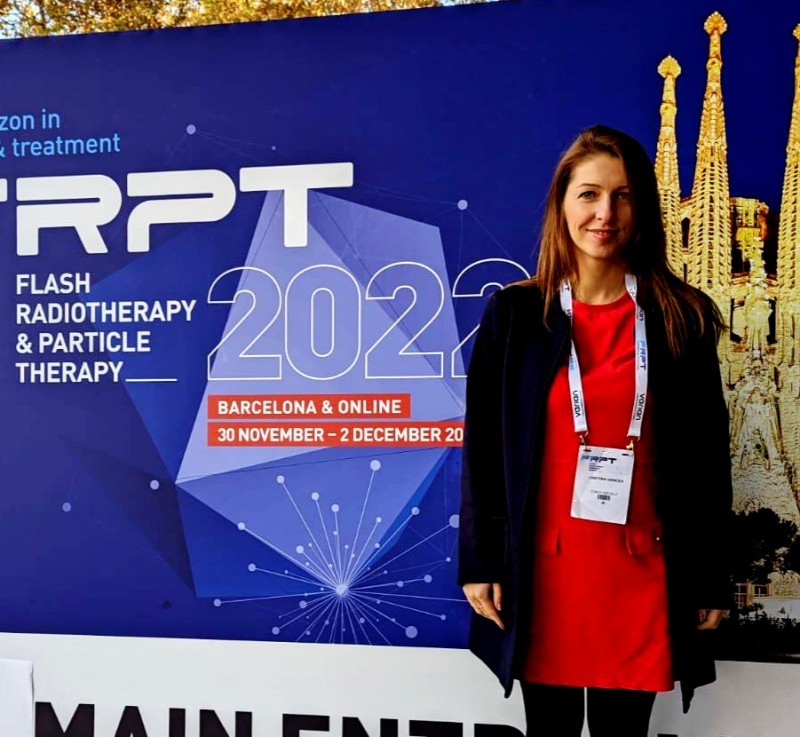 Cristina Oancea presenting at PTCOG58 Conference